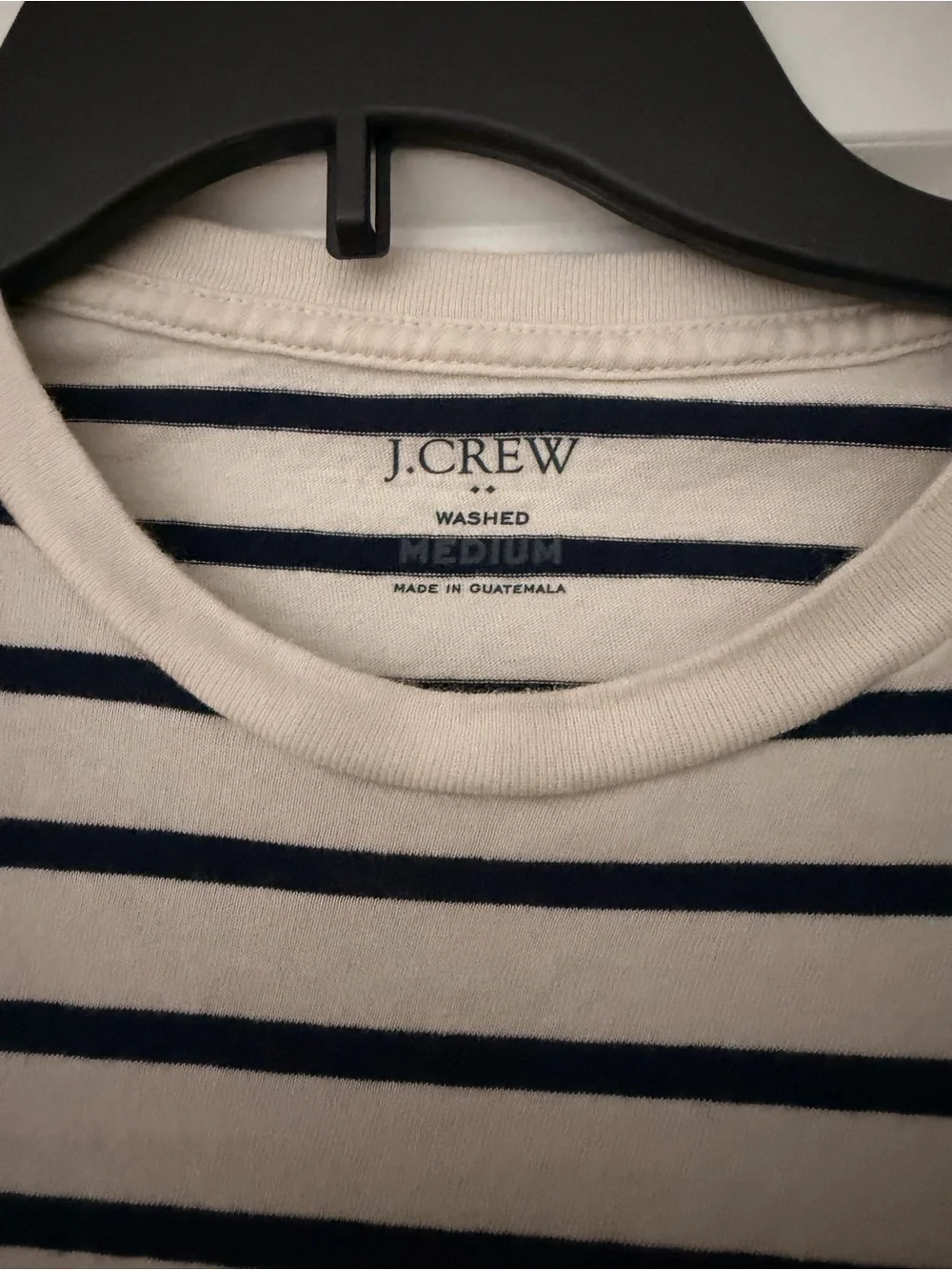 J. Crew Men Washed Striped Crewneck Tee - Beige and Black Striped